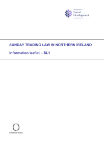 Sunday Trading Law in Northern Ireland