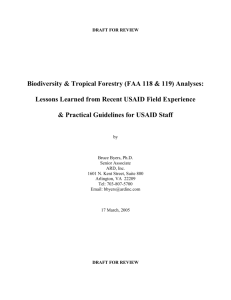Tropical Forestry & Biodiversity (FAA 118 & 119) Analyses: