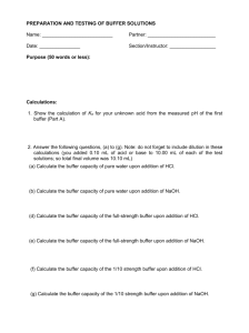 ACIDS, BASES, BUFFERS, AND EQUILIBRIA