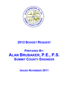 2012 Final Budget Document - Summit County Engineer`s Office
