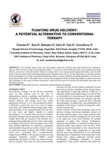 Floating Drug Delivery - International Journal