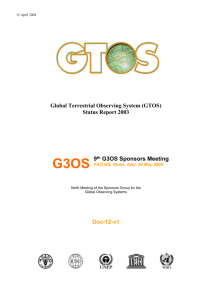 Global Terrestrial Observing System (GTOS) Annual Report for 1999