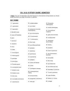 ch. 14 & 15 study guide: genetics