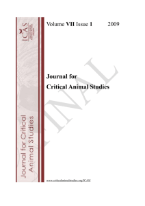 Volume VII, Issue 1 2009 - Institute for Critical Animal Studies (ICAS)