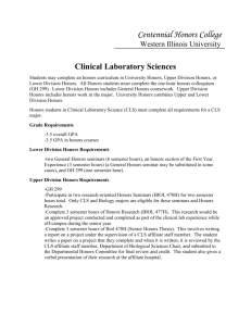 CLS -Requirements - Western Illinois University