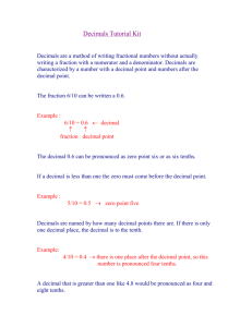 Decimals and fractio..