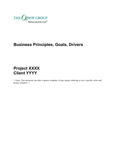 Business Principles, Goals, Drivers