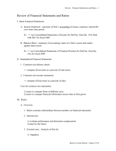 Review of Financial Statements and Ratios