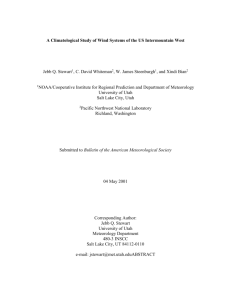 A Climatological Study of Wind Systems of the US Intermountain