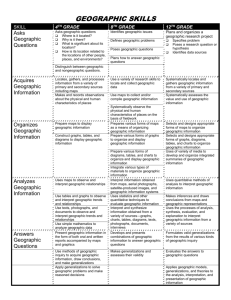 Geographics Skills Chart for 4th, 8th, & 12th Grades