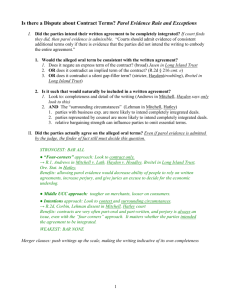 Contracts II Outline - Prof. Cunningham (2010)