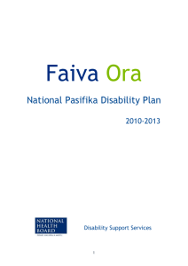 1 Faiva Ora 1 National Pasifika Disability Plan 2010