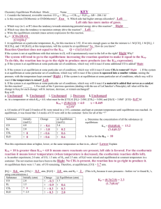 Chemistry Equilibrium Worksheet