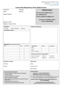 Community respiratory clinic referral form