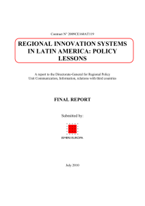 Final Report Regional Innovation Systems in Latin America