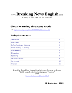 Global warming threatens Arctic