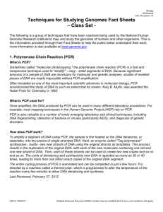 Techniques for Studying Genomes Fact Sheets