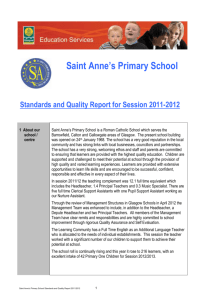 St Anne`s Primary Standards and Quality Report 2011-2012
