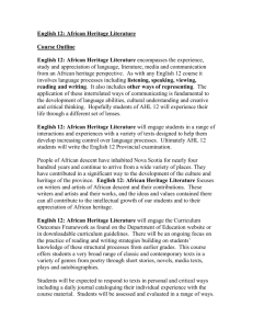 English 12: African Heritage Literature