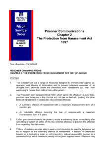 The Protection of Harassment Act 1997