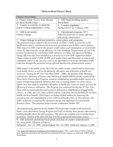 MEDIUM-SIZED PROJECT BRIEF - Global Environment Facility