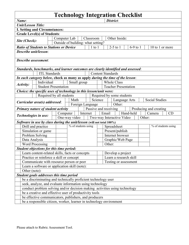 Integration Checklist Template