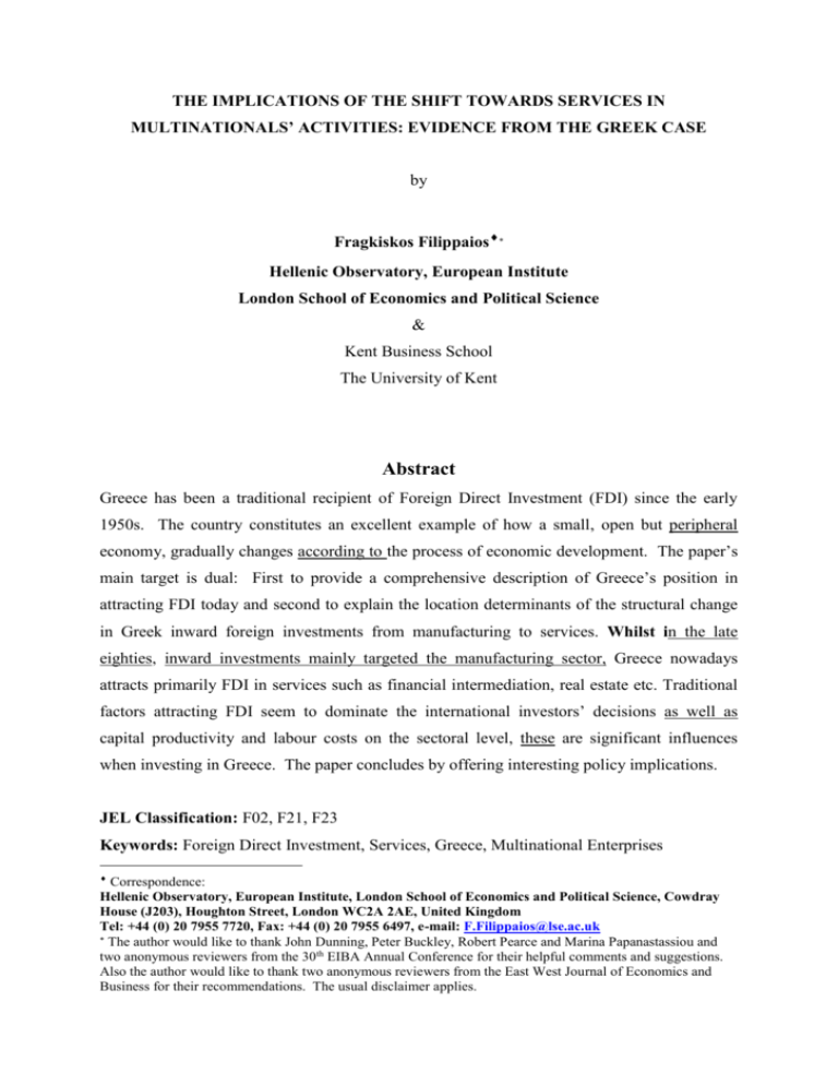 Fdi Thesis Example foreign direct investment in a small open