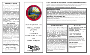 2015 Water Quality Report for 2014