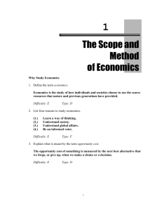 Sample Questions for Case & Fair, Principles of Economics, 6th