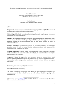 Reactions reading `Remaining consistent with grounded theory` – a