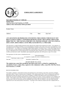 enrollment agreement - Intercultural Institute of California
