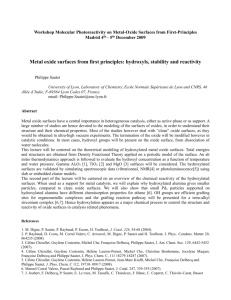 Workshop Molecular Photoreactivity on Metal-Oxide - IFF-CSIC