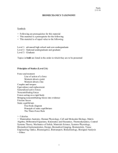 Biomechanical Engineering Taxonomy ()