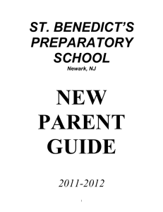 New Parent Guidebook - Parents - St. Benedict`s Preparatory School