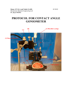 Using the contact angle goniometer