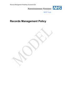 Model Records Management Policy for a secondary care