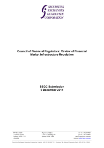 Submission: Consultation Paper - Council of Financial Regulators