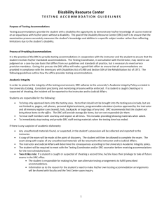 Purpose of Testing Accommodations