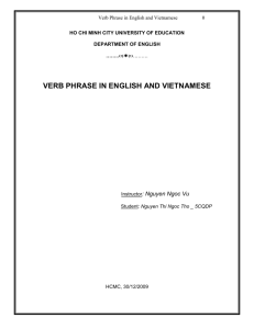 ENGLISH AND VIETNAMESE VERB PHRASES