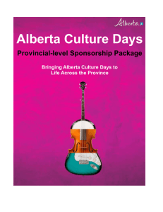 cash or in-kind donation - Alberta Culture and Tourism