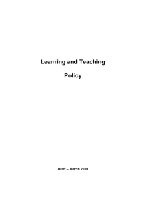 Draft Teaching and Learning Policy