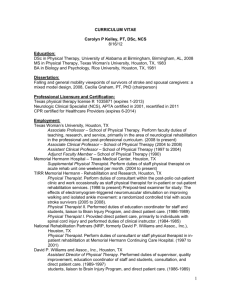 CURRICULUM VITAE - Texas Woman`s University