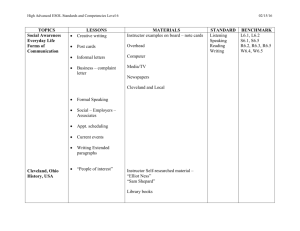 High Advanced ESOL Standards and Competencies Level 6