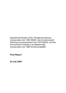 Operational review of the Threatened Species Conservation Act