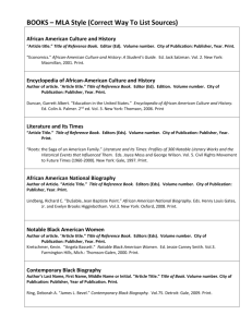 BOOKS – MLA Style (Correct Way To List Sources) African American