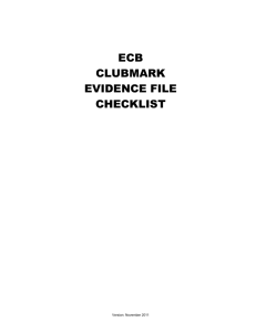 ECB Clubmark Evidence File Checklist