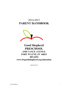 PARENT HANDBOOK - Good Shepherd Preschool