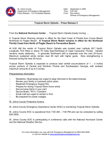Tropical Storm Ophelia – Press Release 5