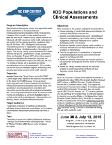 IDD Populations and Clinical Assessments Training