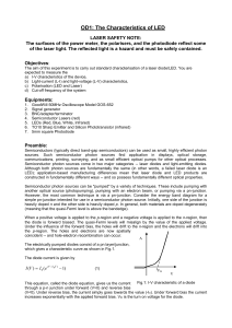 Semiconductor laser/LEDs characterisation (I)